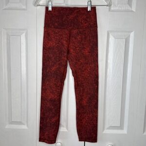 Lululemon Wunder Train High‎ Rise Tight Leggings 28" Wash Print Autumn red Sz 4
